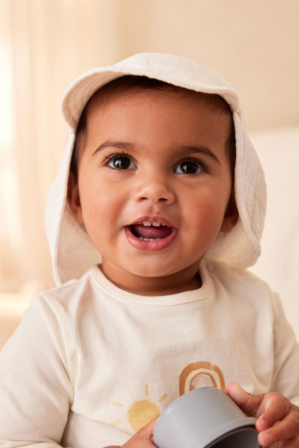 White Crinkle Baby Legionaire Hat