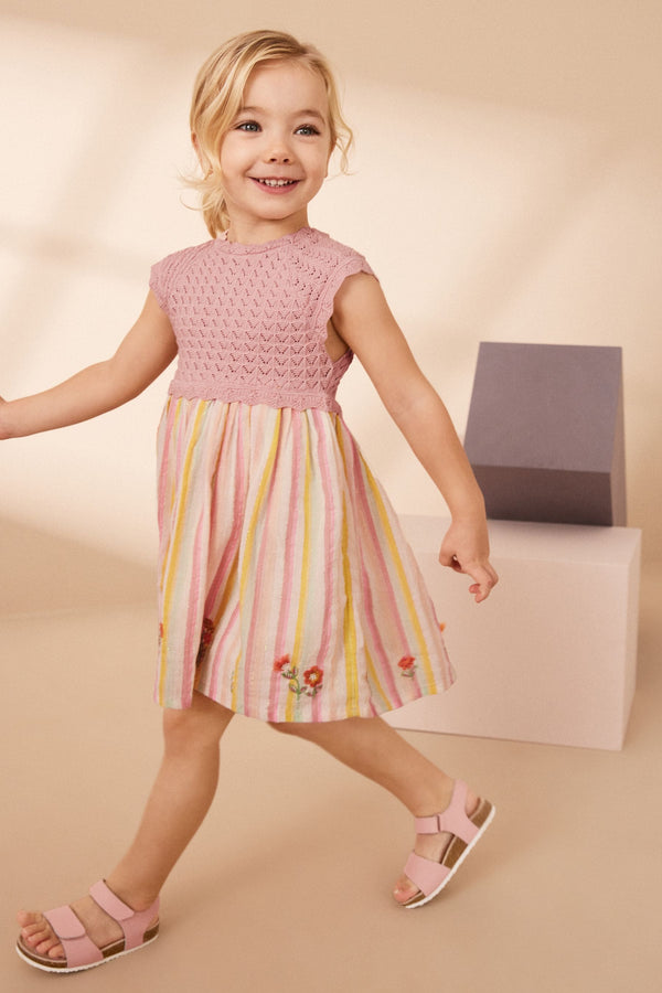 Pink Pink Stripe Dress (3mths-7yrs)