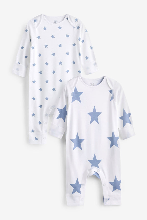 Copy of Blue Star 2 Pack Kind To Skin Baby Sleepsuits