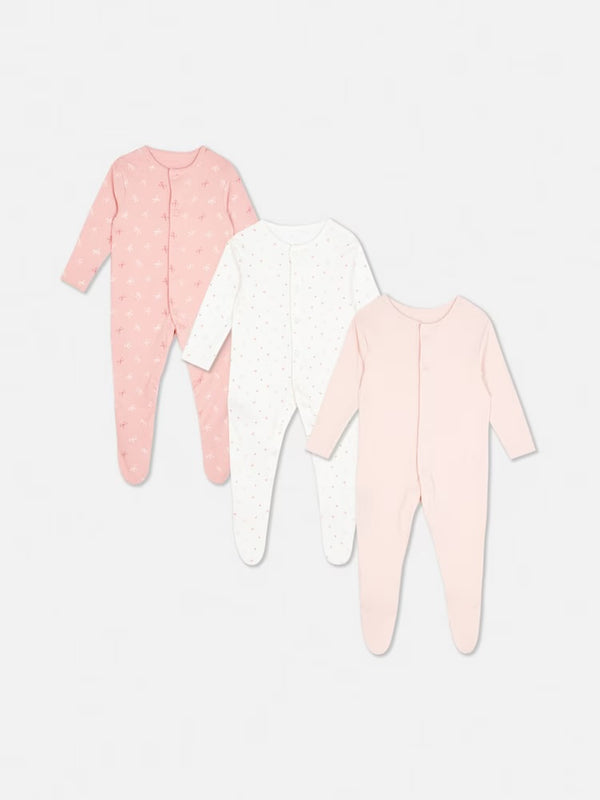 Primark pink bow sleepsuits