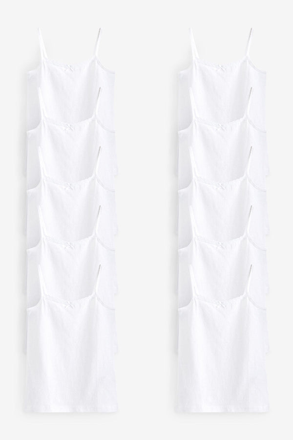 Copy White Lace Trim Cami Vest 10 Pack