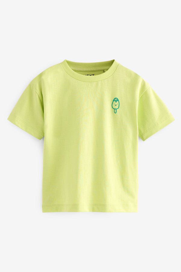 Lime Green Simple 100% Cotton Short Sleeve T-Shirt (3mths-7yrs)