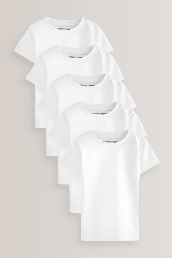 White 100% Cotton Short Sleeve T-Shirts (3mths-7yrs)