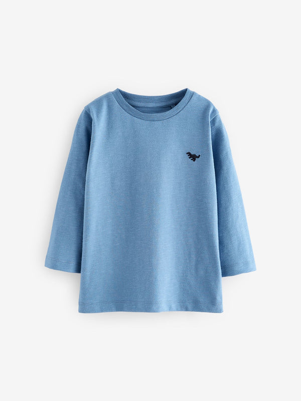 Blue Long Sleeve Plain T-Shirt (3mths-7yrs)