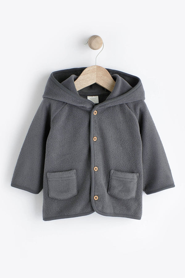 Charcoal Grey Hooded Cosy Fleece Baby Jacket (0mths-2yrs)