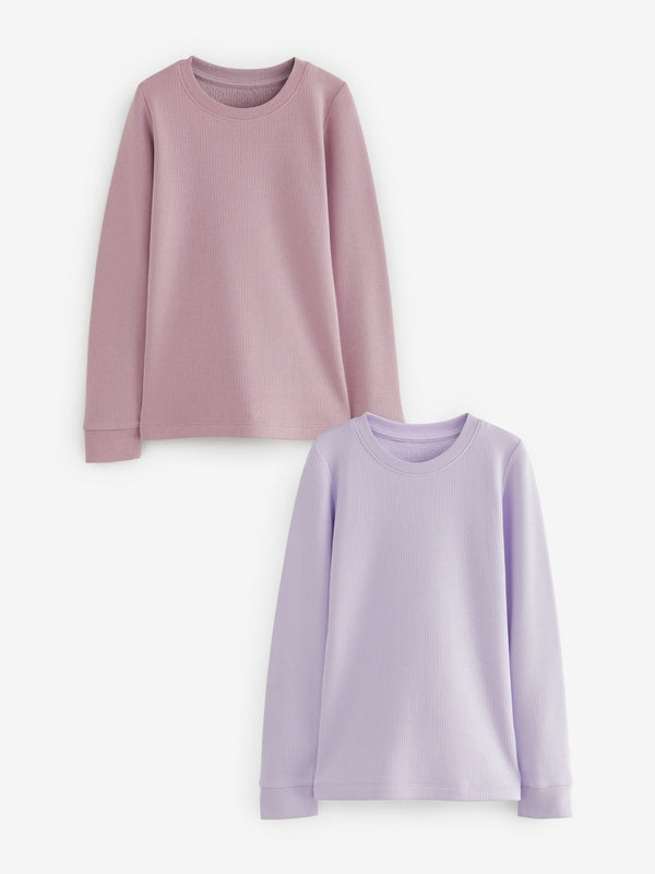 Lilac Purple Thermal Long Sleeve Tops 2 Pack (2-16yrs)