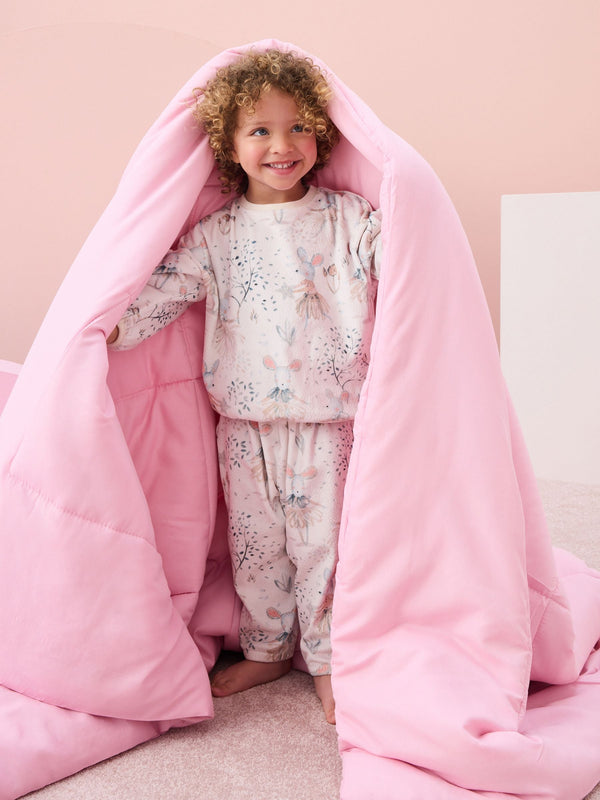 Cream Mouse Cosy Fleece Pyjamas (9mths-10yrs)