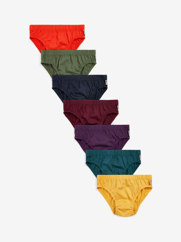 Red/Blue/Green/Purple 100% Cotton Briefs 7 Pack (1.5-12yrs)