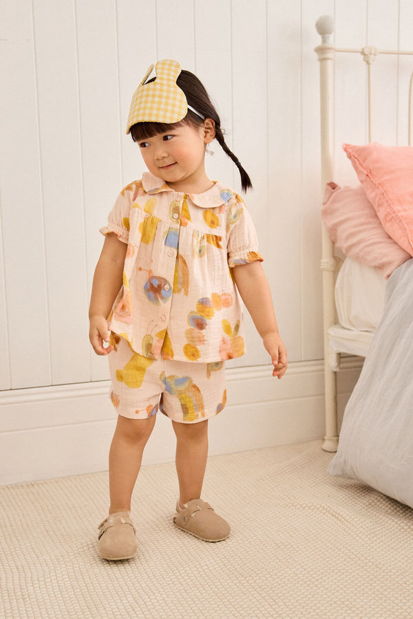 Cream Charcater Woven Button Through Pyjamas (9mths-12yrs)