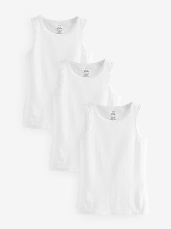 White Kind to Skin 3 Pack Vests (1.5-12yrs)