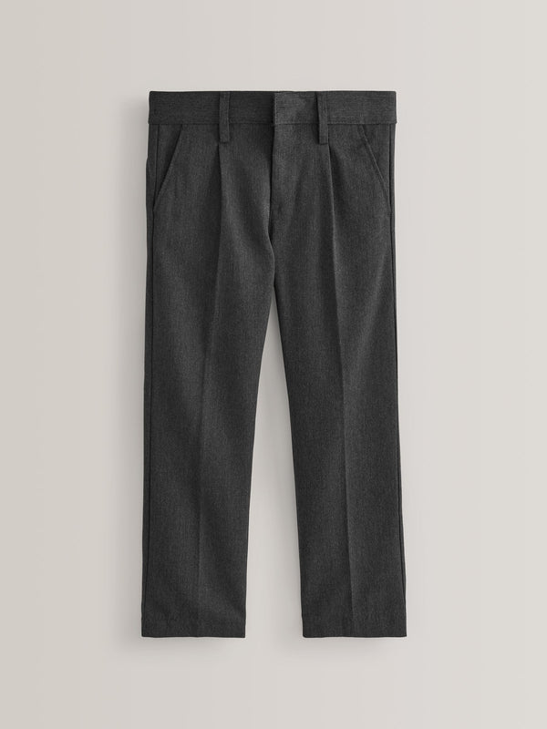 Grey Regular Waist School Pleat Front Trousers (3-17yrs)