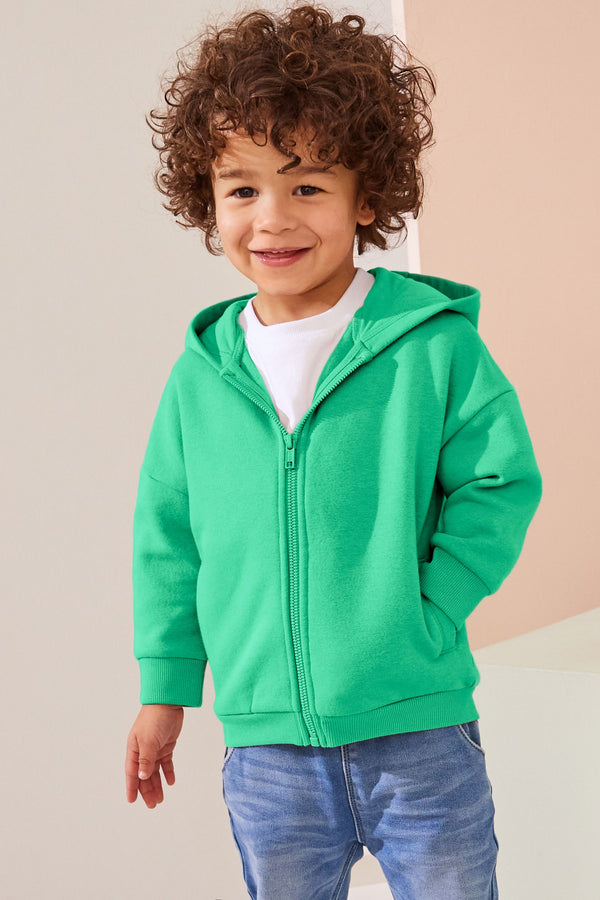 Green Zip Through Hoodie (3mths-7yrs)