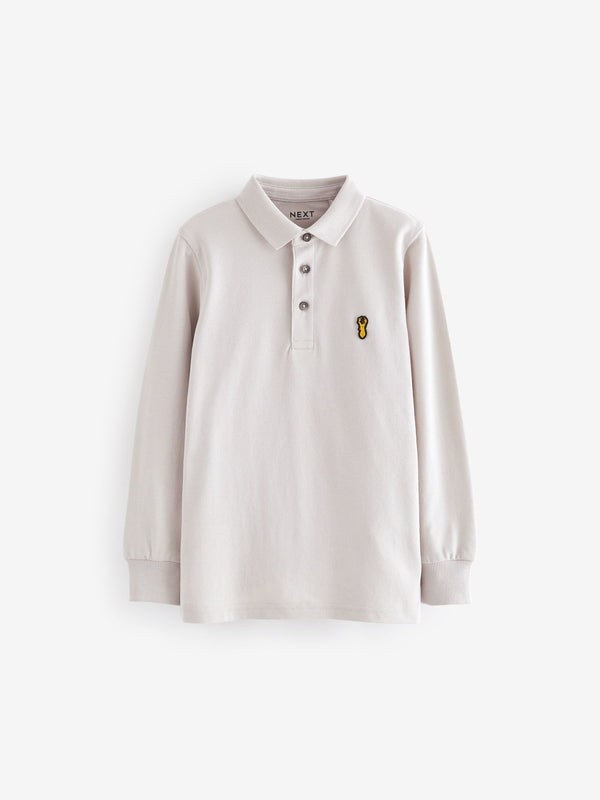 Grey Long Sleeve Polo Shirt (3-16yrs)