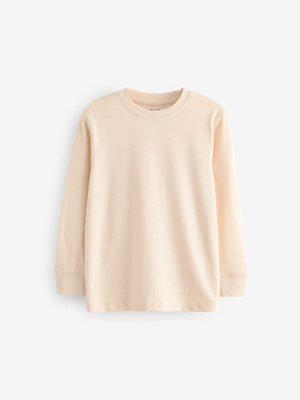 Ecru White Regular Fit Long Sleeve Cosy T-Shirt (3-16yrs)