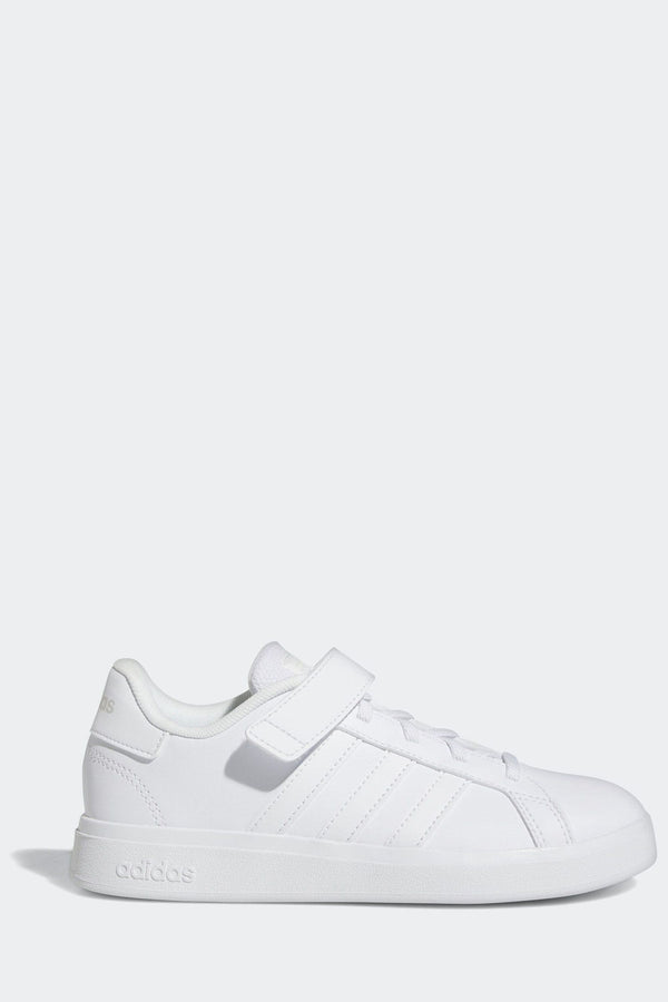 Triple White adidas Sportswear Grand Court Elastic Lace And Top Strap Trainers