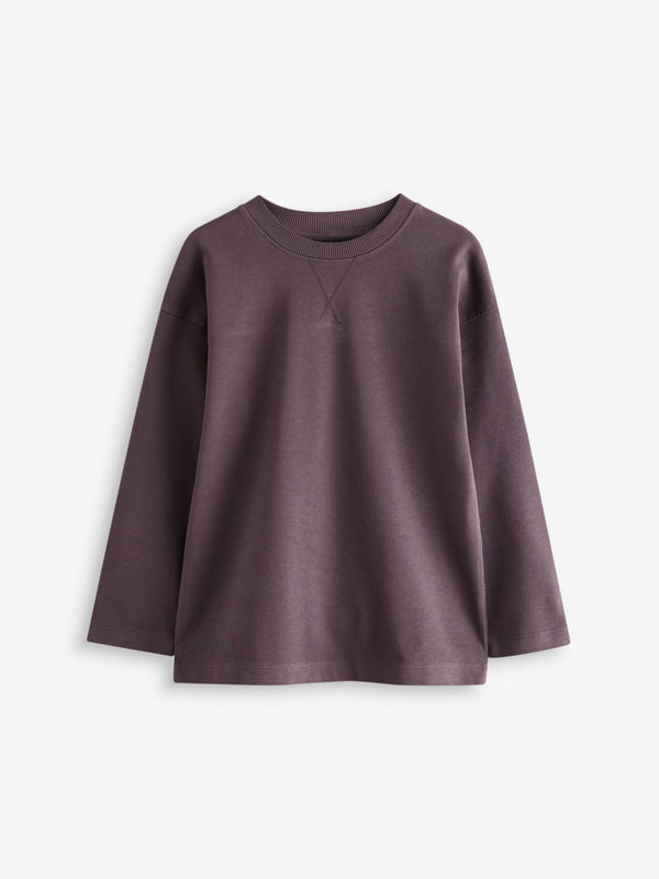 Purple Long Sleeve Heavyweight Washed T-Shirt (3-16yrs)