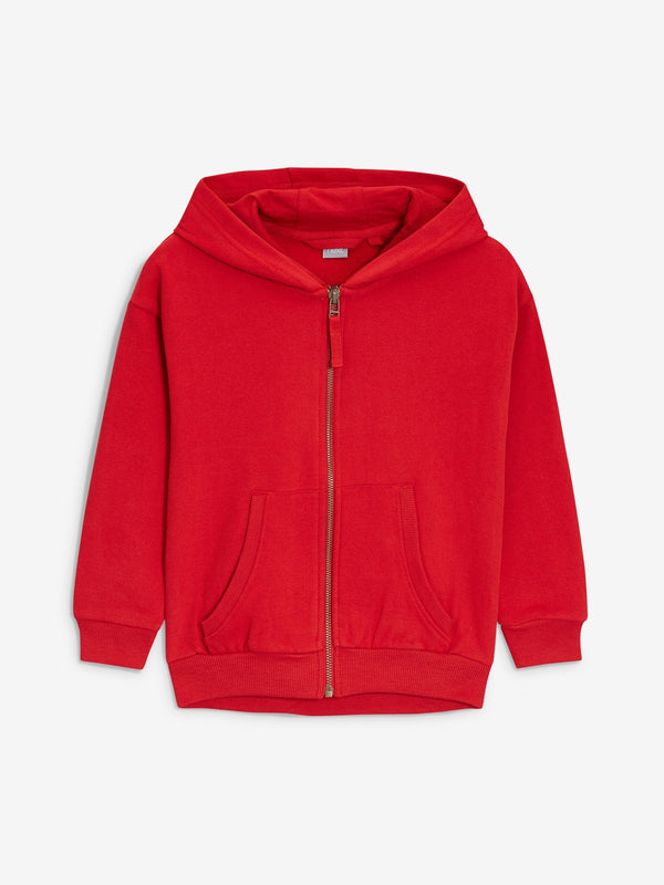 Red Cotton Rich Zip Through Sports Hoodie (3-16yrs)