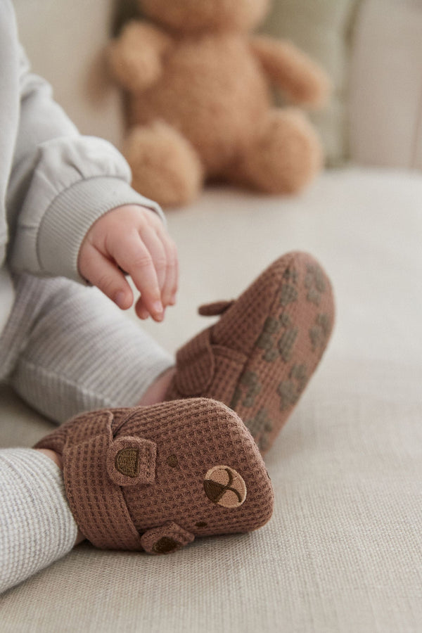 Brown Bear Slip-On Baby Shoes (immediate)