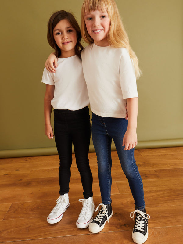 Black/Grey Elasticated Waist Jeggings 2 Pack (3-16yrs)