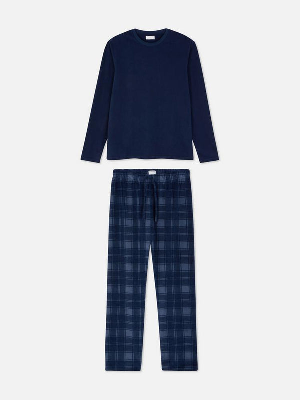 Men fleece navy pyjamas