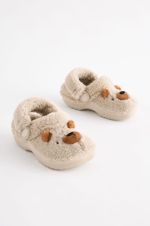 Neutral Bear Lined Clog Slippers