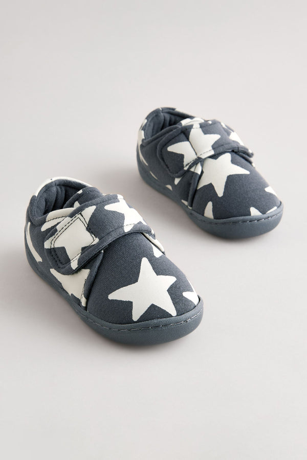 Grey Star Touch Fastening Cupsole Slippers