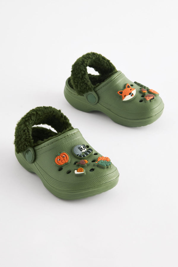 Green Lined Clog Slippers