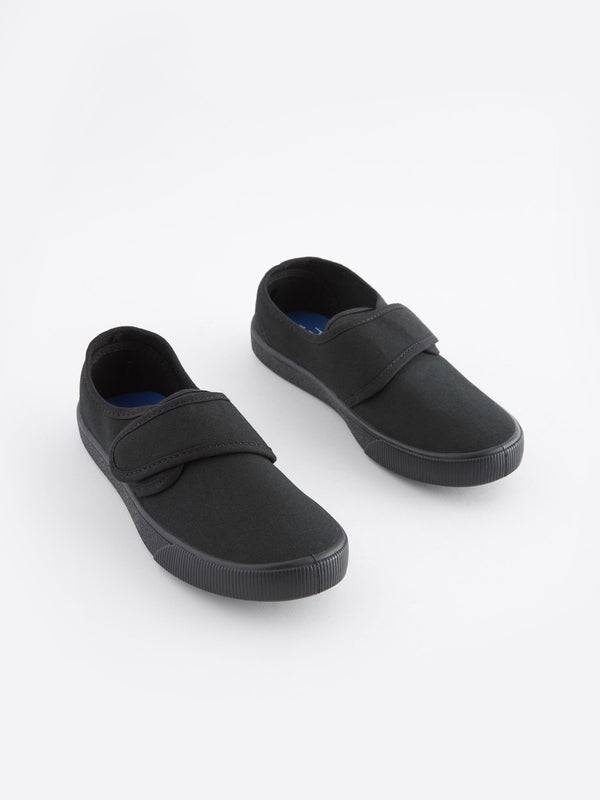 Black Standard Fit (F) Plimsolls School Shoes