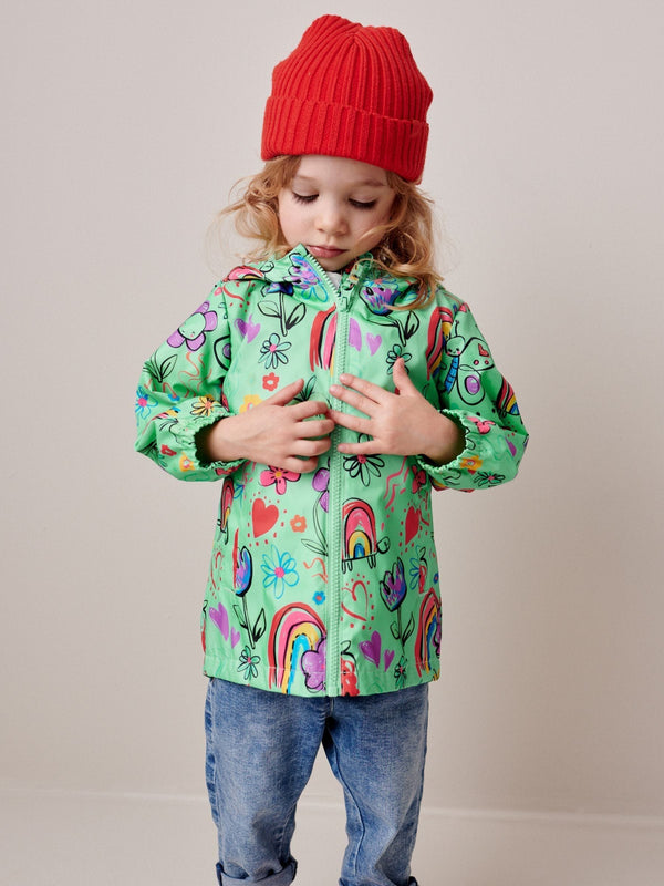 Green Shower Resistant Printed Cagoule (3mths-7yrs)