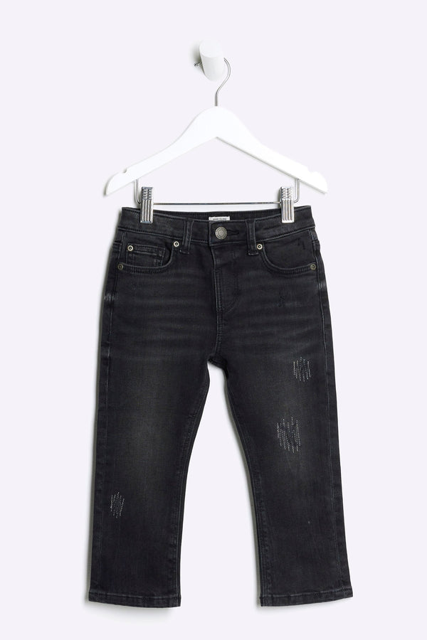 River Island Black Slim Boys Relaxed Jeans