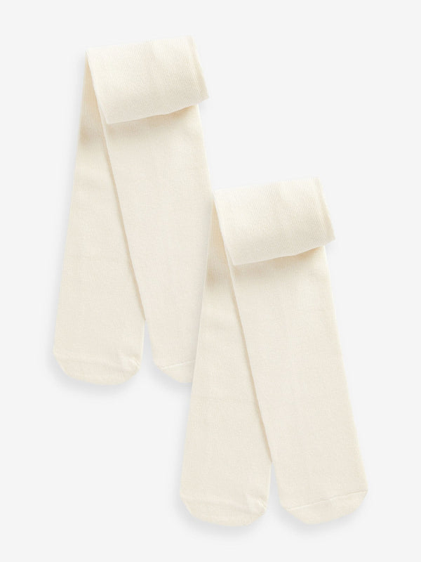 Cream Baby Tights 2 Pack (0mths-2yrs)