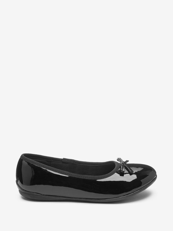 Black Patent Wide Fit (G) School Leather Ballet Shoes