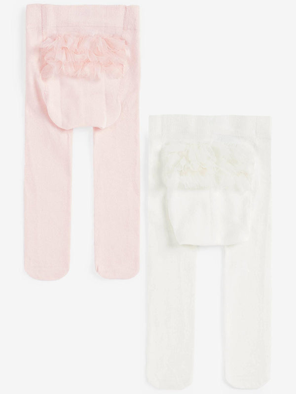 White/Pink Tights Baby 2 Pack (0mths-2yrs)