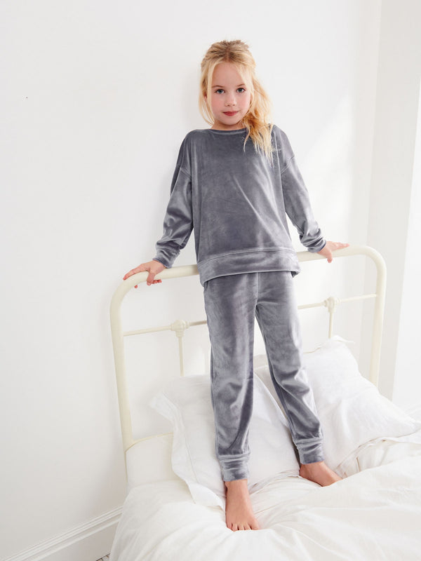 Grey Velour Lounge Set (3-16yrs)