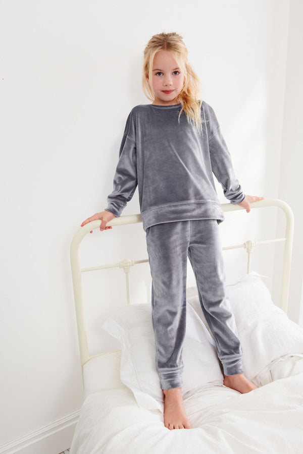 Grey Velour Lounge Set (3-16yrs)