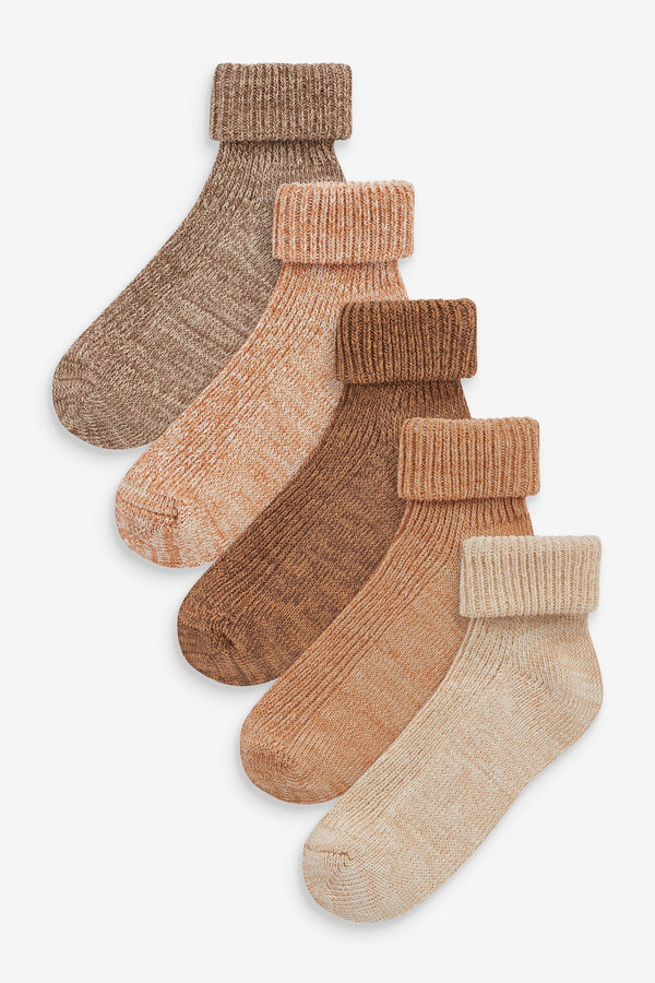 Neutral Roll Top Socks 5 Pack