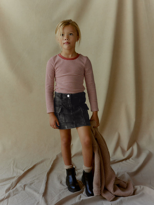 Charcoal Grey 100% Cotton Cargo Skirt (3-16yrs)