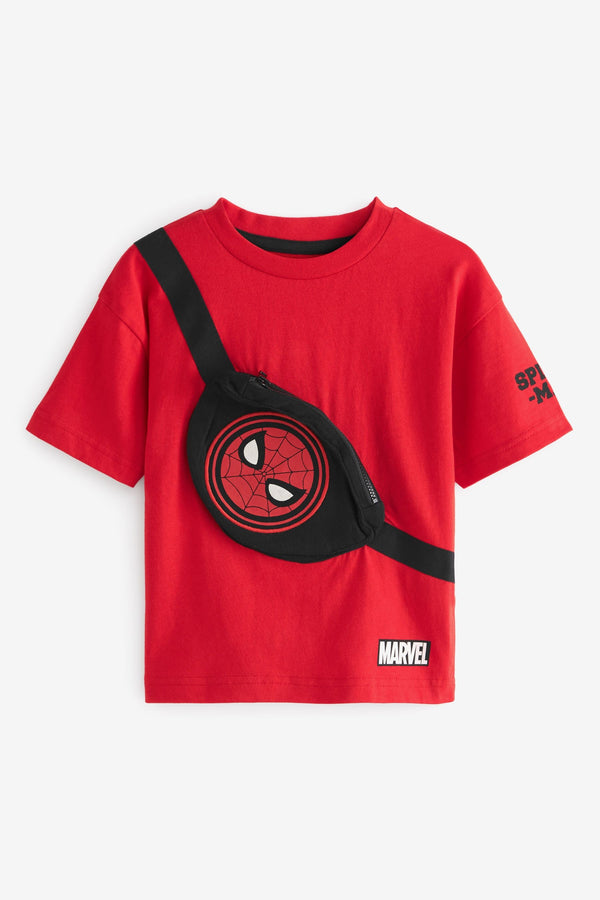 Red Marvel Spider-Man Short Sleeve Bumbag T-Shirt (3mths-8yrs)