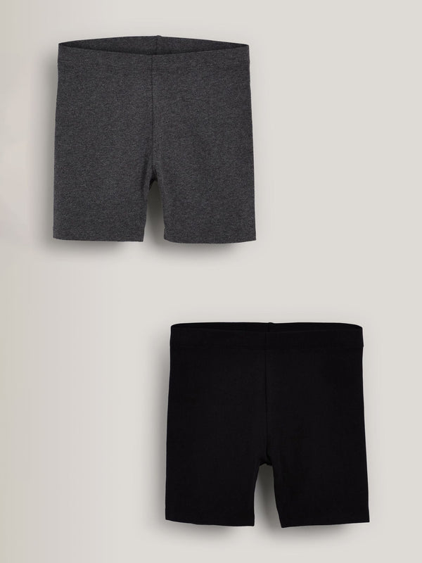 Black/Grey Marl 2 Pack 2 Pack Cycle Shorts (3-16yrs)