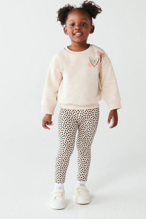 River Island Girls Heart Shoulder Top and Leggings Set