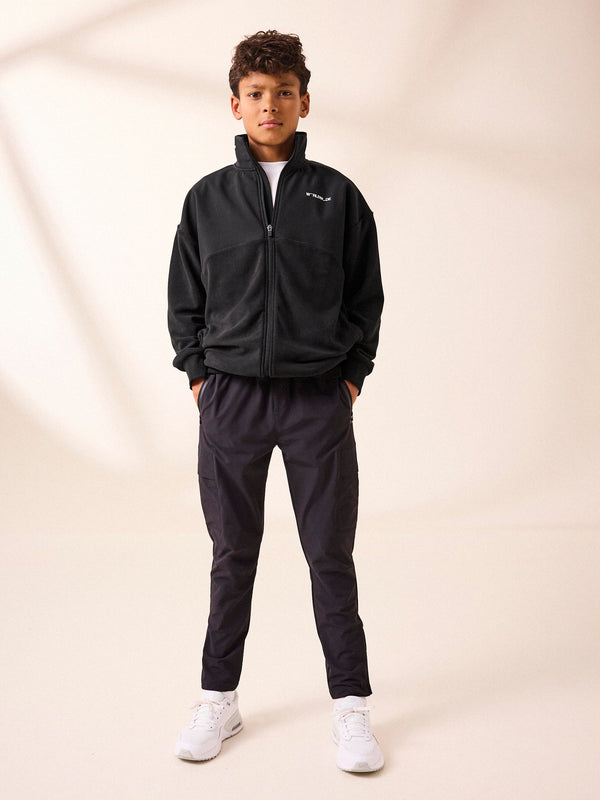 Black Fleece Mix Sporty Zip Through Sweatshirt (3-16yrs)