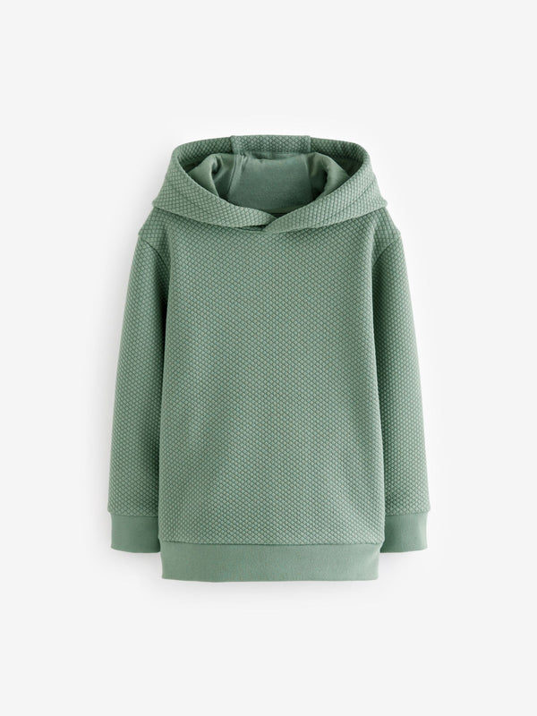 Sage Green Textured Fabric Hoodie (3-16yrs)