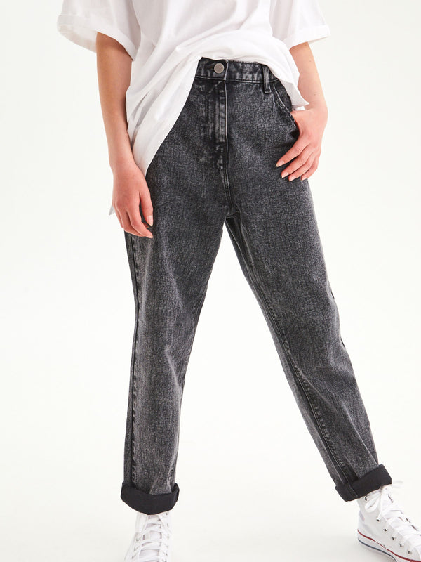 Grey Denim Mom 100% Cotton Jeans (3-16yrs)