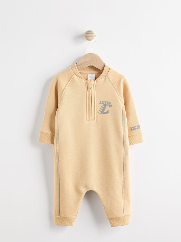 Cream Baby Sweat Romper