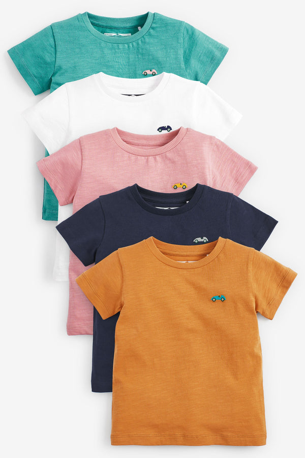 Mineral 100% Cotton Short Sleeve T-Shirts 5 Pack (3mths-7yrs)