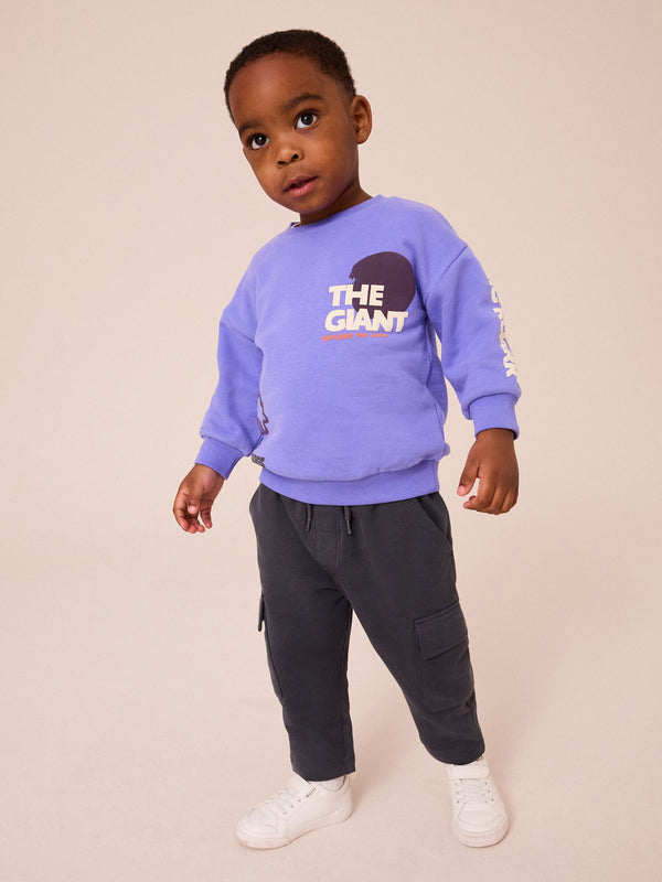 Lilac Purple Sweatshirt and Utility Joggers 2 Piece Set (3mths-7yrs)