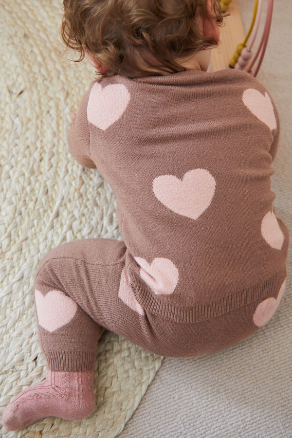 Heart knitted set -fawre-