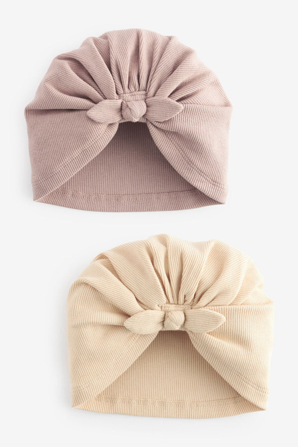 Neutral 2 Pack Baby Turbans (0-18mths)