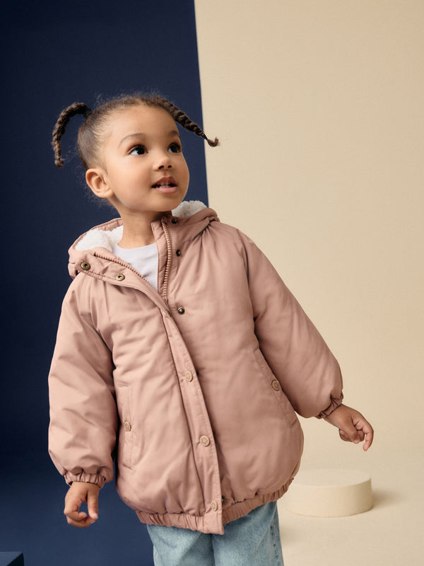Peach Pink Shower Resistant Wadded Parka Coat (3mths-7yrs)
