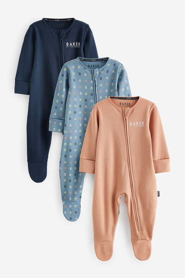 Baker by Ted Baker 100% Cotton Sleepsuit 3 Pack